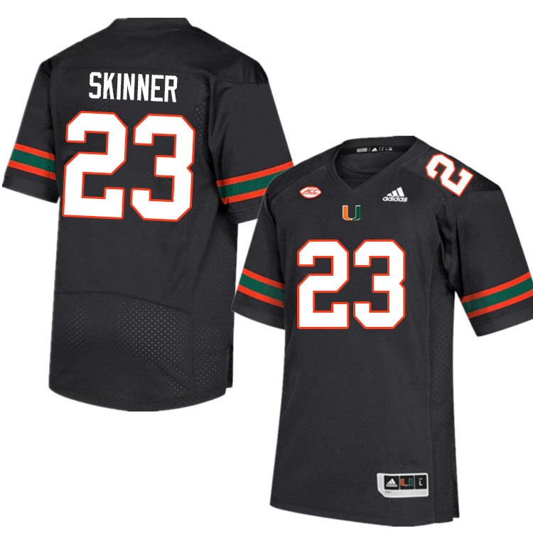 Men #23 Jaleel Skinner Miami Hurricanes College Football Jerseys Sale-Black